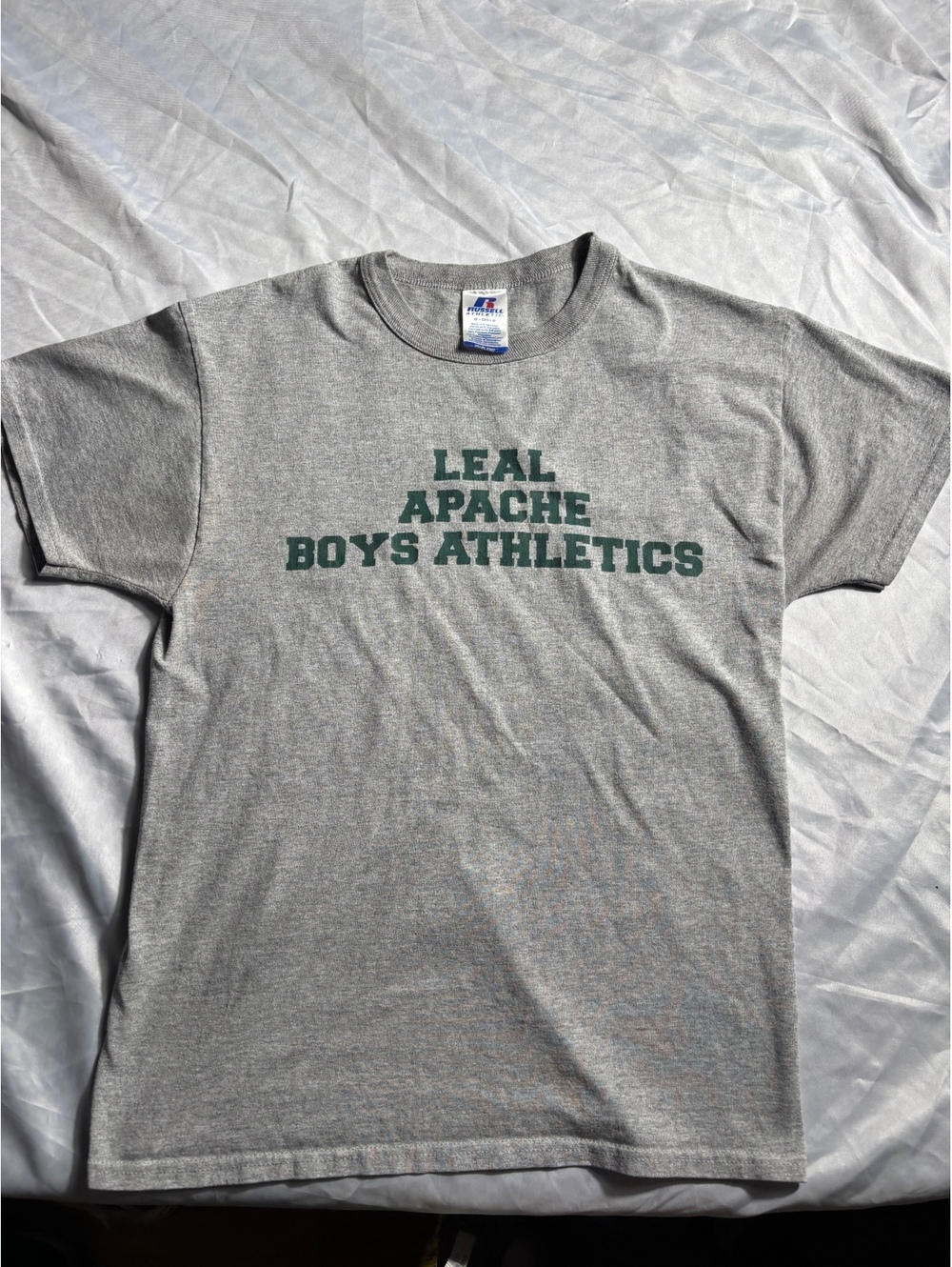 Russell Athletic Gray Leal Apache Boys Athletics T-Shirt Sz.